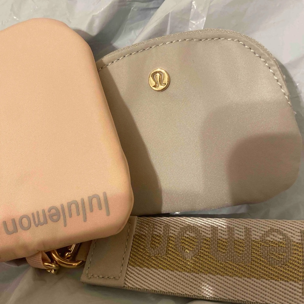 Lululemon Athletica Pink and Beige Cosmetic Bag Duo